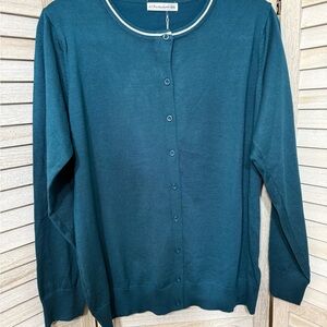 JJ Perfection Women's Teal Button-Up Cardigan